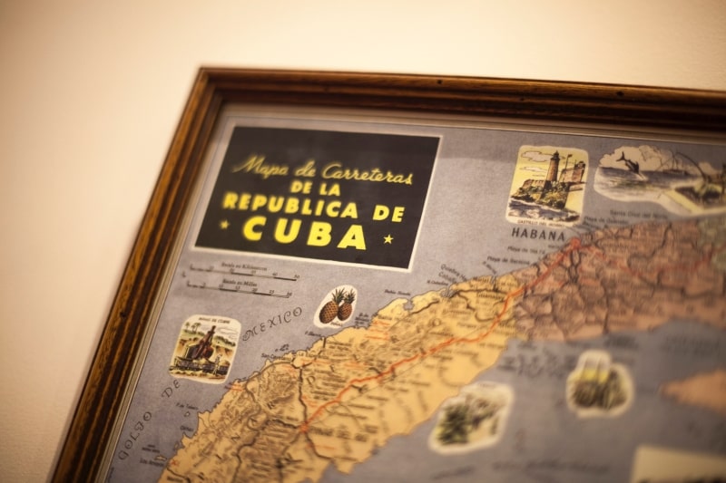 Mapa de Cuba en Restaurante Zara